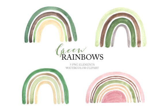 Download Watercolor Green Pastel Rainbow Clipart - Green Collection