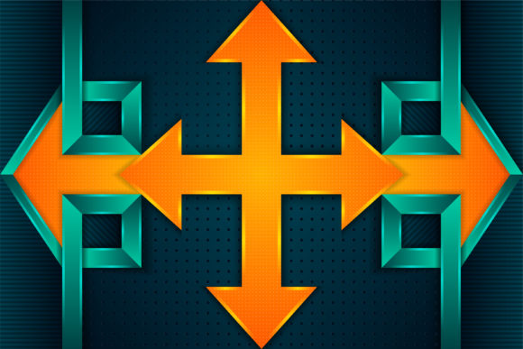 Download Orange Green Four Arrow Background - Green Collection